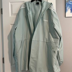 Adidas hooded windbreaker jacket Full Zip 3 Stripe Mens size 4xlt never wore new